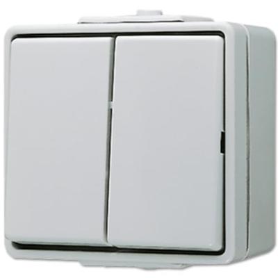 Jung 605W Dubbele schakelaar Compleet WG 600 Grijs 1 stuk(s)