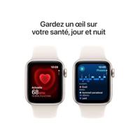 Apple Watch SE (2e gen.) GPS 40 mm Smartwatch - Kast van sterrenlicht aluminium - Sterrenlicht sportbandje (M/L). Conditie en slaap bijhouden, ongelukdetectie, hartritme monitoren, Retina-display - thumbnail
