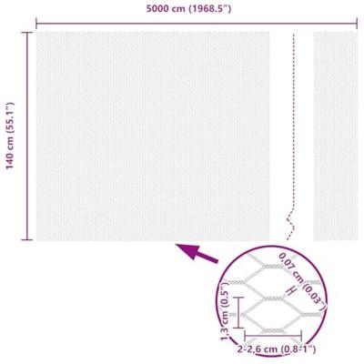 VidaXL Hexagon hek grijs 1,4 x 50 m pvc