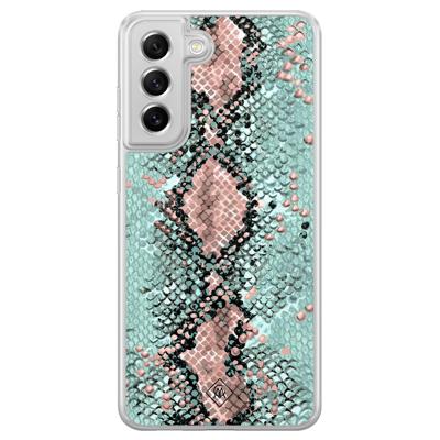 Samsung Galaxy S21 FE hybride hoesje - Snake pastel