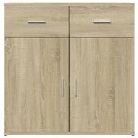 Dressoir 79x38x80 cm bewerkt hout sonoma eikenkleurig - thumbnail