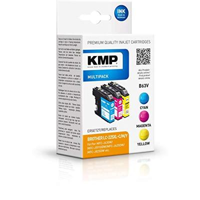 KMP Inktcartridge vervangt Brother LC-225XLC, LC-225XLM, LC-225XLY Compatibel Combipack Cyaan, Magenta, Geel B63V 1530,4050