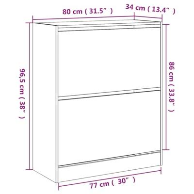 VidaXL Schoenenkast 80x34x96,5 cm bewerkt hout betongrijs