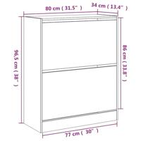 Schoenenkast 80x34x96,5 cm bewerkt hout grijs sonoma eikenkleur - thumbnail