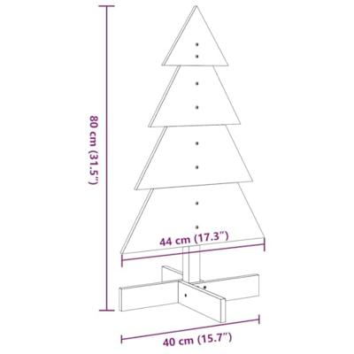 VidaXL Kerstdecoratie kerstboom 80 cm massief grenenhout