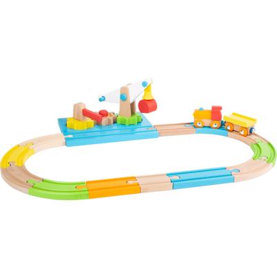 Junior collectie - houten treinbaan met hijskraan