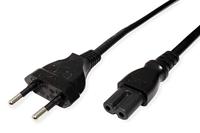 ROLINE stroomkabel Euro platte stekker naar C7, 2 polig, zwart, 1,8 m - thumbnail