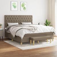 Boxspring met matras stof taupe 160x200 cm - thumbnail