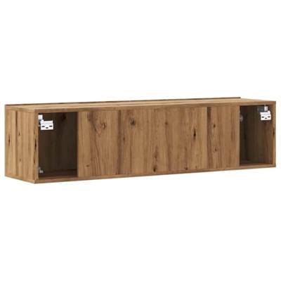 Tv-wandmeubel 120x30x30 cm bewerkt hout artisanaal eikenkleurig Tv-wandmeubel 120x30x30 cm bewerkt hout artisanaal eikenkleurig