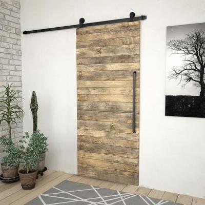 VidaXL Doos met onderdelen voor schuifdeur skien 200 cm staal zwart