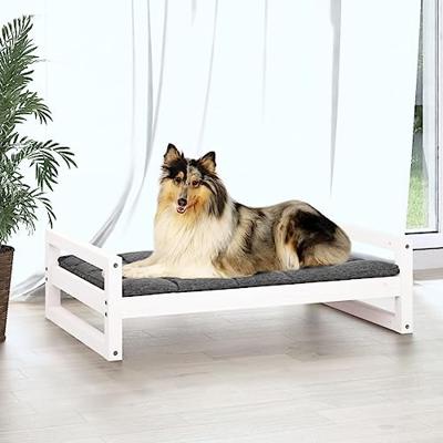 Hondenmand 95,5x65,5x28 cm massief grenenhout wit - thumbnail