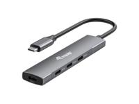 Equip 128963 USB-C (USB 3.2 Gen 2) multiport hub 4 poorten Zwart, Zilver - thumbnail