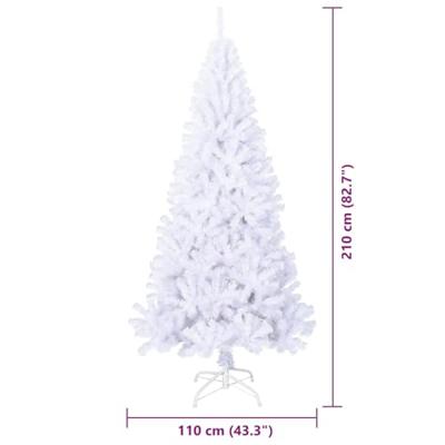 Kunstkerstboom met 300 LED Wit 210 cm PVC en staal