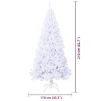 Kunstkerstboom met 300 LED Wit 210 cm PVC en staal - thumbnail