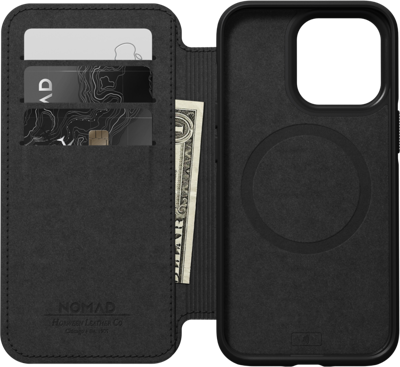 Nomad Modern Horween lederen folio iPhone 13 Pro - Brown