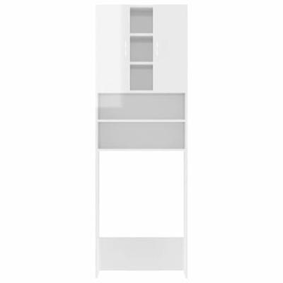VidaXL Wasmachinekast 64x25,5x190 cm hoogglans wit