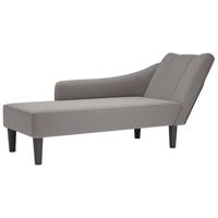 Chaise longue met rechterarmleuning stof taupe - thumbnail