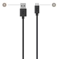 Belkin F2CU012bt04-BLK USB-kabel voor WIKO/Samsung Galaxy S3/4/5/6/7/HTC One/Ace, zwart - thumbnail