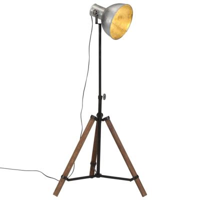 VidaXL Vloerlamp 25 w e27 75x75x90-150 cm vintage zilverkleurig