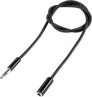 SpeaKa Professional SP-7870476 Jackplug Audio Verlengkabel [1x Jackplug male 3,5 mm - 1x Jackplug female 3,5 mm] 0.50 m Zwart SuperSoft-mantel - thumbnail