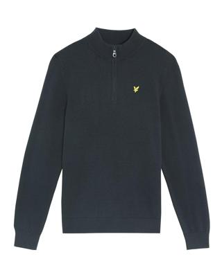 Lyle & Scott winter sweater jongens - donker navy blauw - 1/4 rits