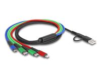 Delock 87035 USB-laadkabel USB 2.0 USB-A stekker, USB-C stekker, USB-C stekker, USB-micro-B stekker, Apple Lightning stekker 1.20 m Zwart, Blauw, Groen, Rood - thumbnail