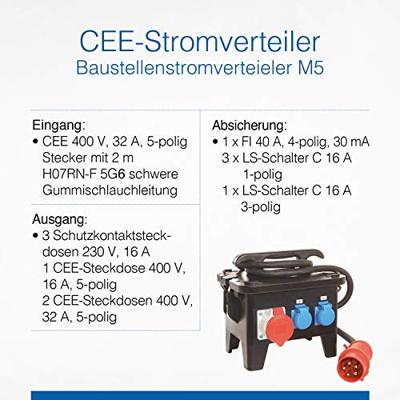 AS Schwabe M5 60551 Bouwstroomverdeler 400 V 32 A