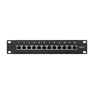 LogiLink NP0046 12 poorten Patchpaneel 254 mm (10) CAT 6 1 HE Zwart