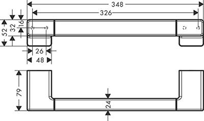 Hansgrohe Badgreep AddStoris 34,8 cm Mat Zwart Hansgrohe Badgreep AddStoris 34,8 cm Mat Zwart