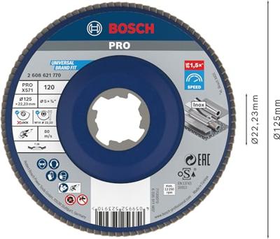 Bosch Accessoires X-LOCK Lamellenschijf schuin, kunststof Ø125mm, G 120, X571, 
Best for Metal - 2608621770