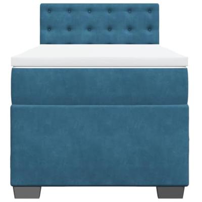 Boxspring met matras fluweel donkerblauw 100x200 cm