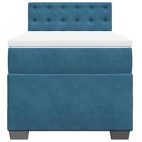 Boxspring met matras fluweel donkerblauw 100x200 cm - thumbnail