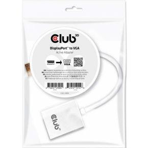 club3D CAC-2003 DisplayPort Adapter [1x DisplayPort stekker - 1x VGA-bus] Wit 0 mm