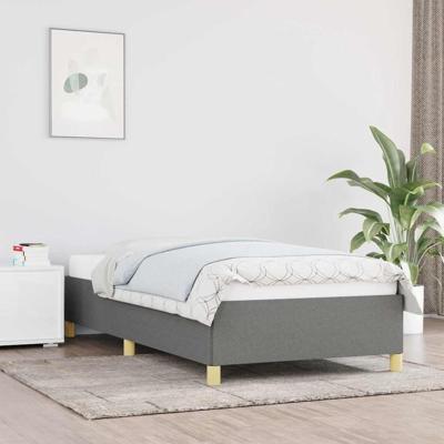 Bedframe stof donkergrijs 90x200 cm