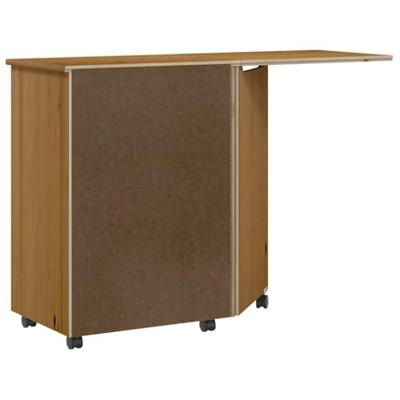 Ladekast met bureau MOSS verrijdbaar massief grenen honingbruin Ladekast met bureau MOSS verrijdbaar massief grenen honingbruin