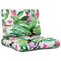 VidaXL Palletkussens 2 st stof meerkleurig - thumbnail