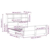 Bedframe zonder matras massief grenenhout 140x200 cm - thumbnail