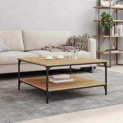Salontafel 80x80x40 cm bewerkt hout sonoma eikenkleurig