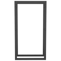 Haardhoutrek 50x28x94 cm staal matzwart - thumbnail