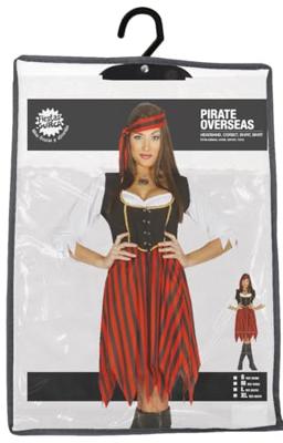 Piratenjurk Dames Zwart-Rood Malley