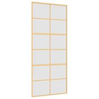 VidaXL Schuifdeur 90x205 cm mat esg-glas en aluminium goudkleurig - thumbnail