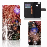 Huawei Y6 2018 Wallet Case met Pasjes Vuurwerk - thumbnail