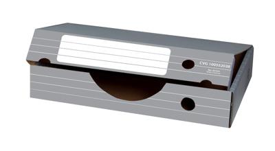 Elba archiefdoos liggend, ft 45 x 34 x 8,8 cm, grijs en wit Elba archiefdoos liggend, ft 45 x 34 x 8,8 cm, grijs en wit