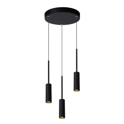 Lucide TUBULE - Hanglamp - Ø 26 cm - LED - 3x7W 2700K - Zwart