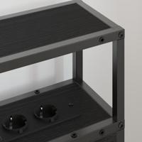 Opberghoofdbord met plank Zwart eiken 80 cm Bewerkt hout - thumbnail