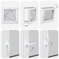 Kelderraam "RISOR" 60x60 cm draai- en kiephoek DIN rechts wit - thumbnail