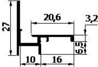 Beglazingsprofiel LU.G5.3 alu geanodiseerd - thumbnail