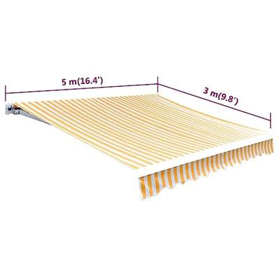 Luifeldoek 500x300 cm canvas oranje en wit