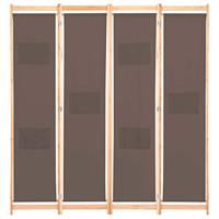 Kamerscherm met 4 panelen 160x170x4 cm stof bruin - thumbnail