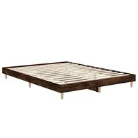 Bedframe bewerkt hout gerookt eikenkleurig 135x190 cm - thumbnail